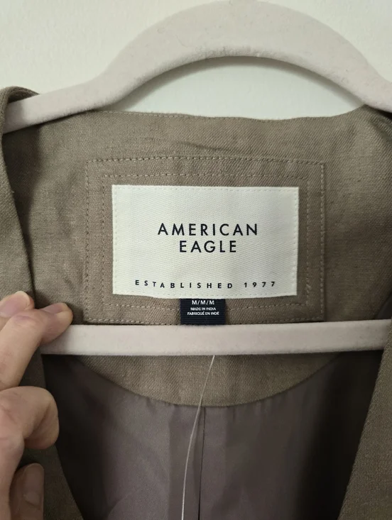 New American Eagle Linen Blend Tan Womens Vest Size M - Picture 4 of 9